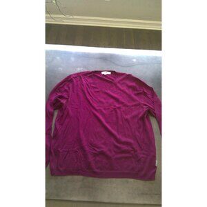 Calvin Klein Purple Plum Eggplant V-Neck Sweater Lightweight XL Extra Large Men